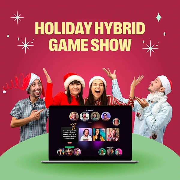 Holiday Hybrid Game Show team building idea